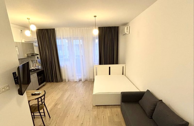 Alquiler de un nuevo apartamento de 1 habitación con balcón, cerca del lago Morii, Bucarest, Rumanía